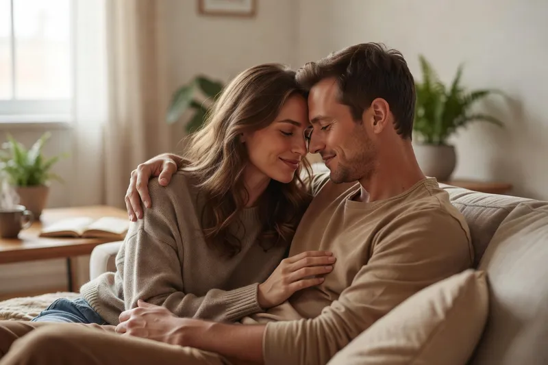Couple en conversation intime, présence mutuelle