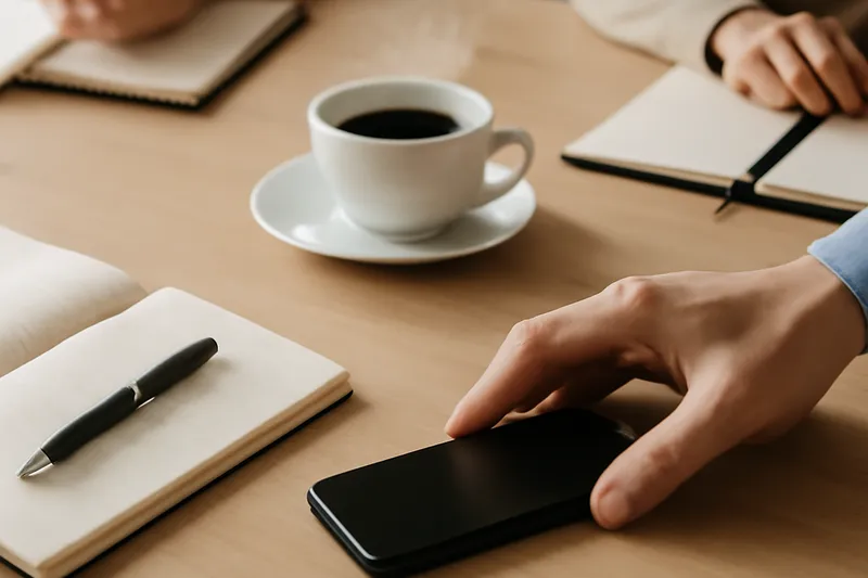 Personne au bureau faisant une pause respiration consciente entre deux tâches